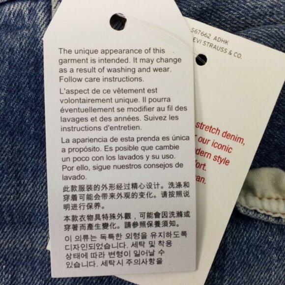 Levi's 501 CT Medium Wash Button Fly Tapered Leg Denim Jeans Mens 38x28.5 NWT - Picture 13 of 16